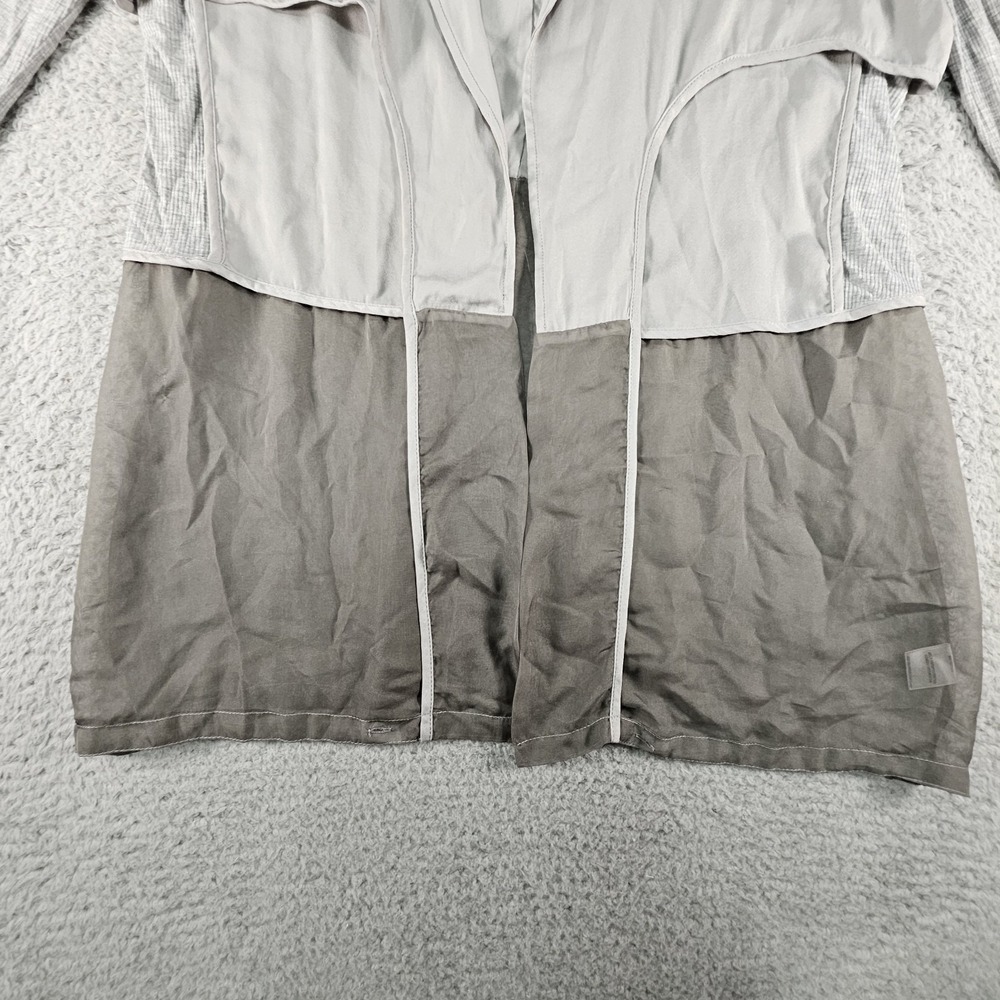 John Mark Cardigan Womens L Beige Gray Sheer Panel Lightweight Officecore Preppy - Picture 4 of 13